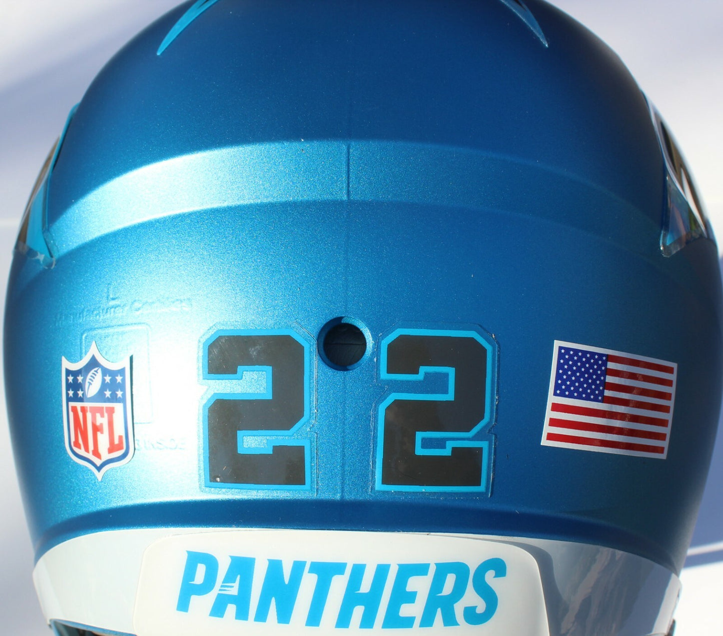 Carolina Panthers Custom Speed Blaze Football Helmet Decals Used McCaffrey