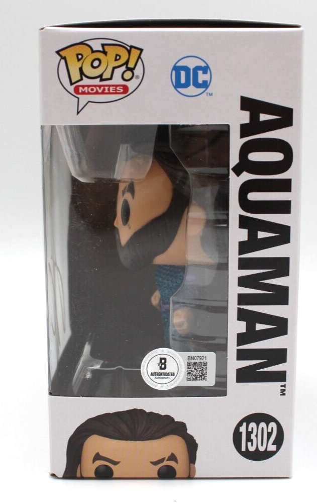 Jason Momoa Signed Aquaman Lost Kingdom 1302 DC Funko Pop w/Beckett COA BN07921