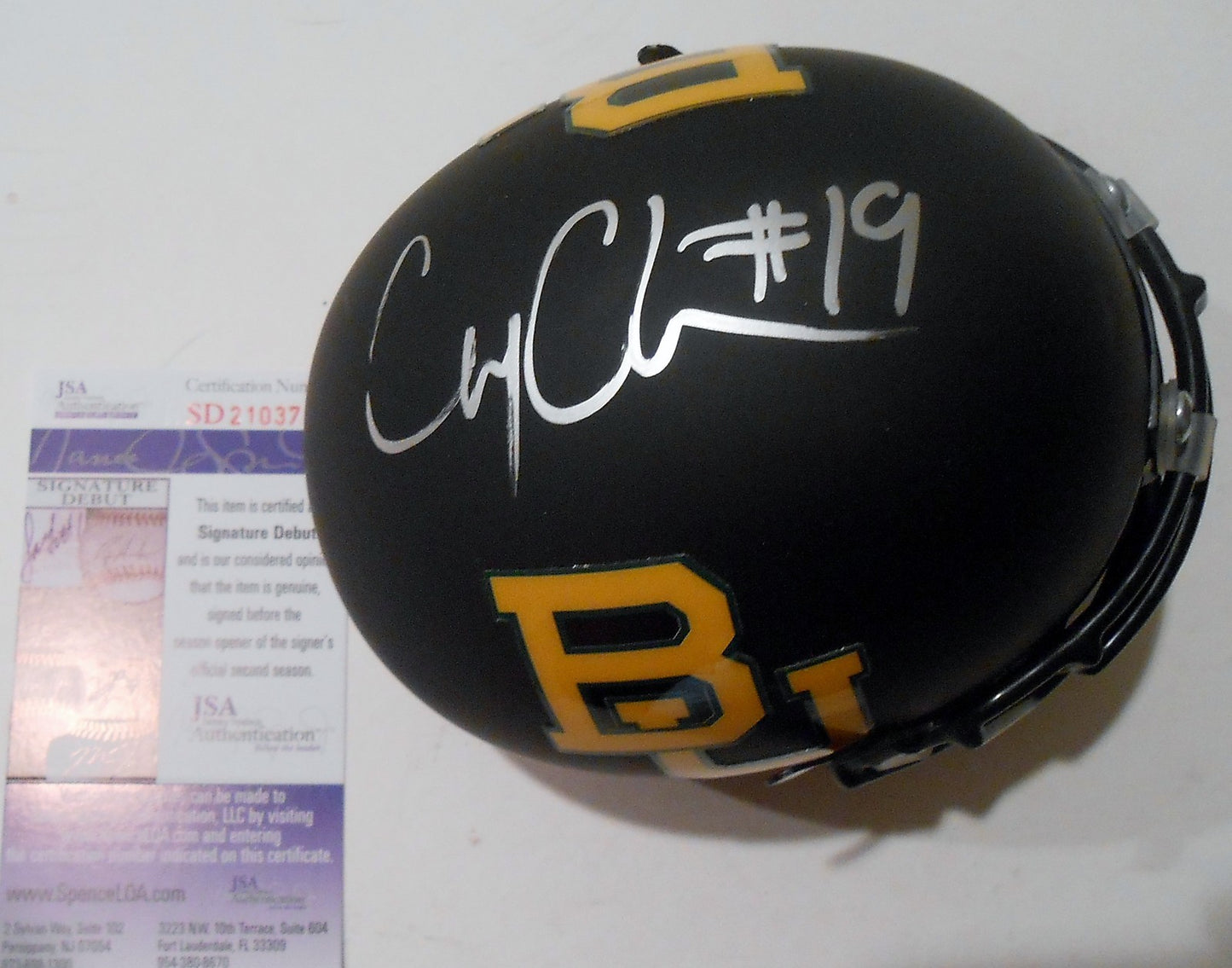 Corey Coleman Signed Baylor Bears Mini Helmet w/JSA COA SD21037