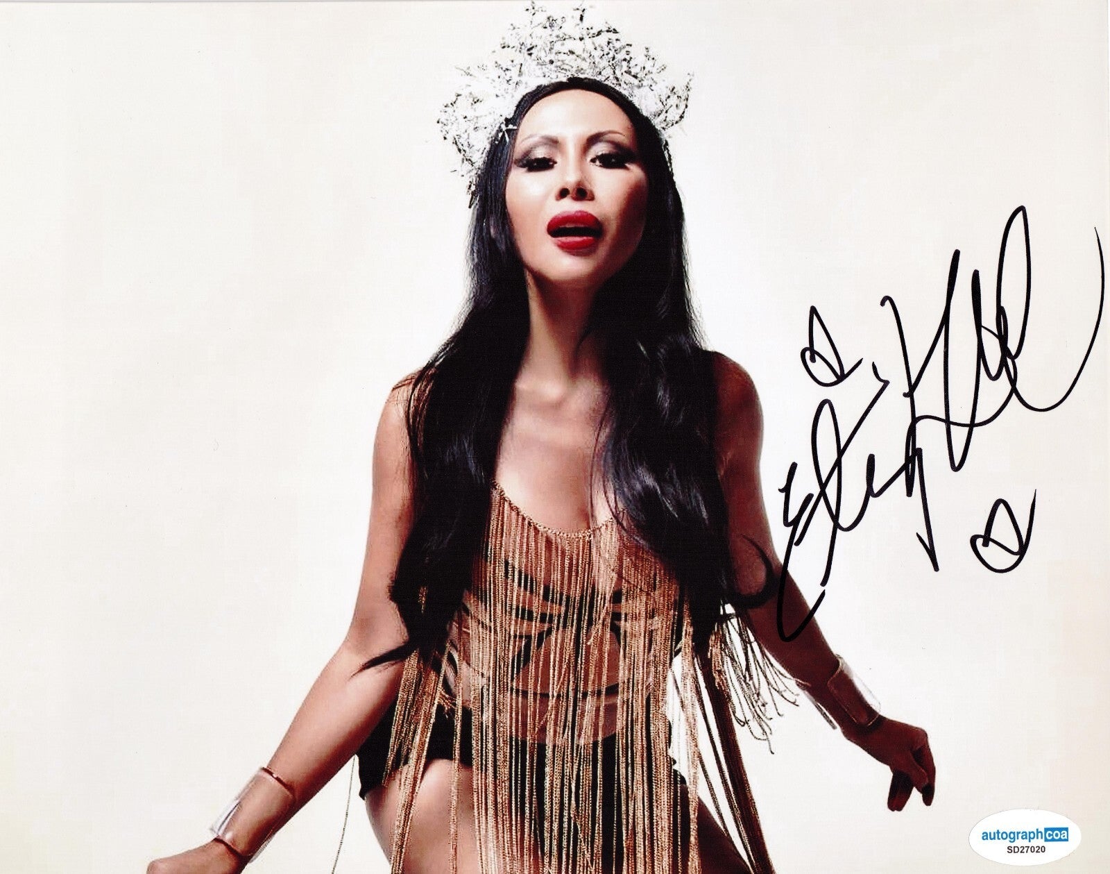 Etty Lau Farrell Signed 8x10 Photo Power Rangers Janes Addiction w/ACOA SD27020