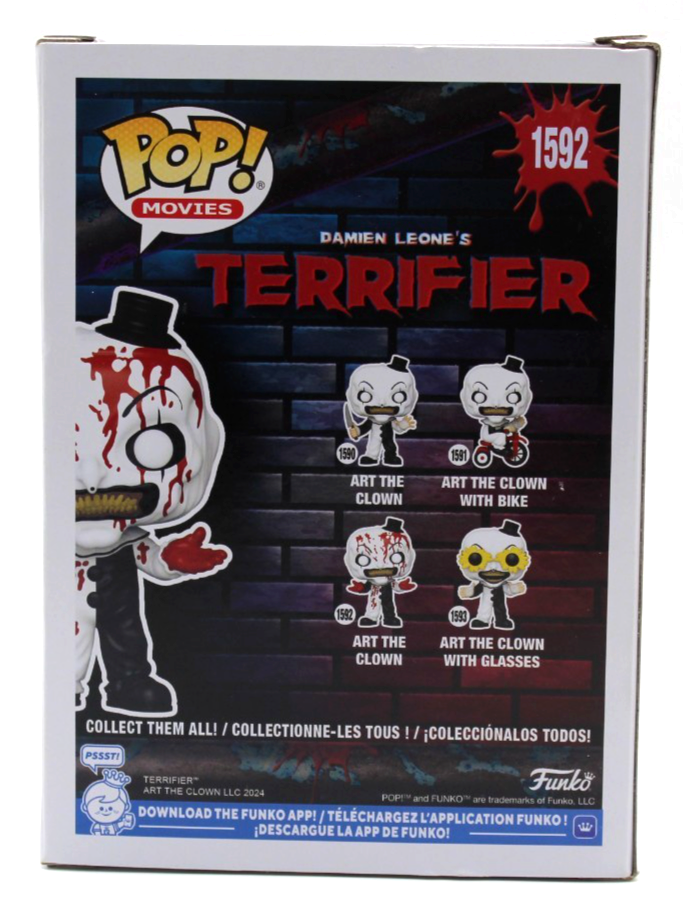 Damien Leone Signed Art The Clown Terrifier Funko Pop 1592 w/Beckett COA BT56268
