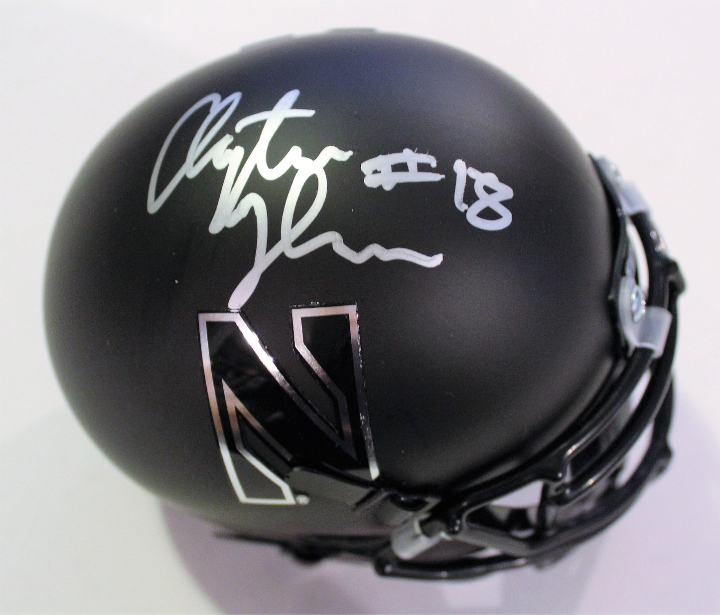 Clayton Thorson Signed Northwestern Wildcats Mini Football Helmet w/COA #2 C