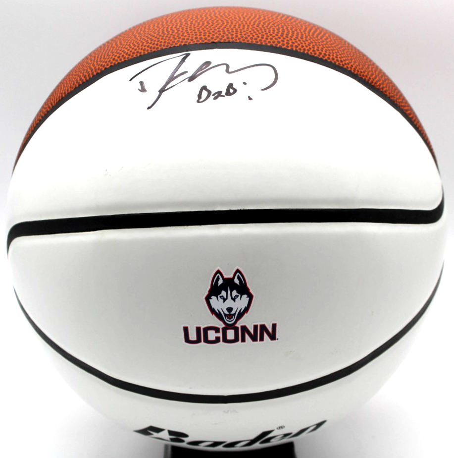 Danny Hurley B2B Signed UCONN Huskies Logo Basketball w/Beckett COA BW61128