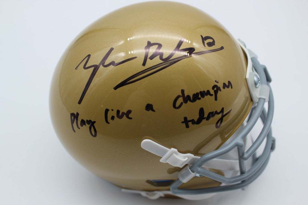 Tyler Buchner Signed Notre Dame Fighting Irish Mini Helmet w/JSA COA Witness #1