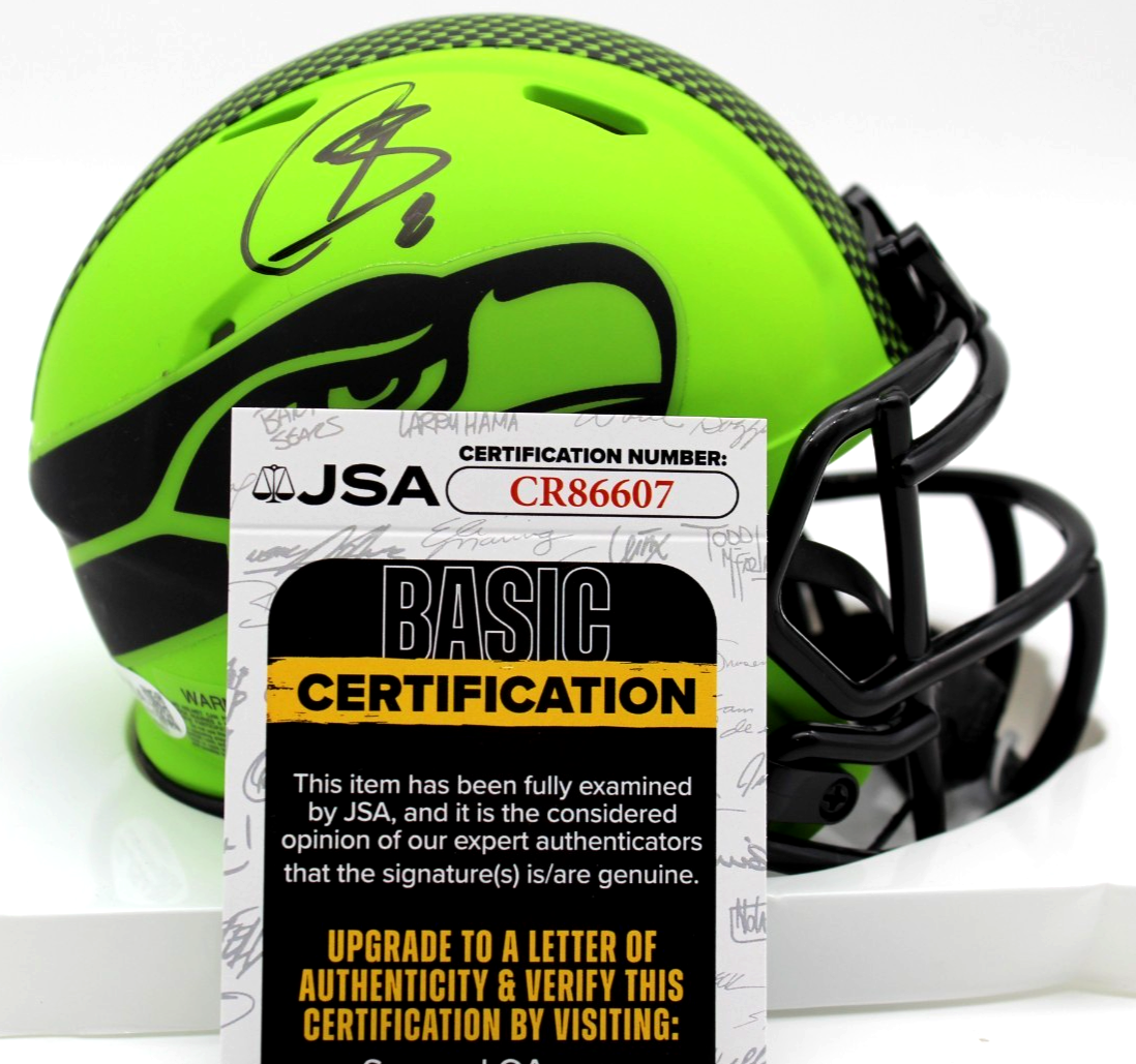 Coby Bryant Signed Seattle Seahawks Rave Mini Helmet w/JSA COA CR86607