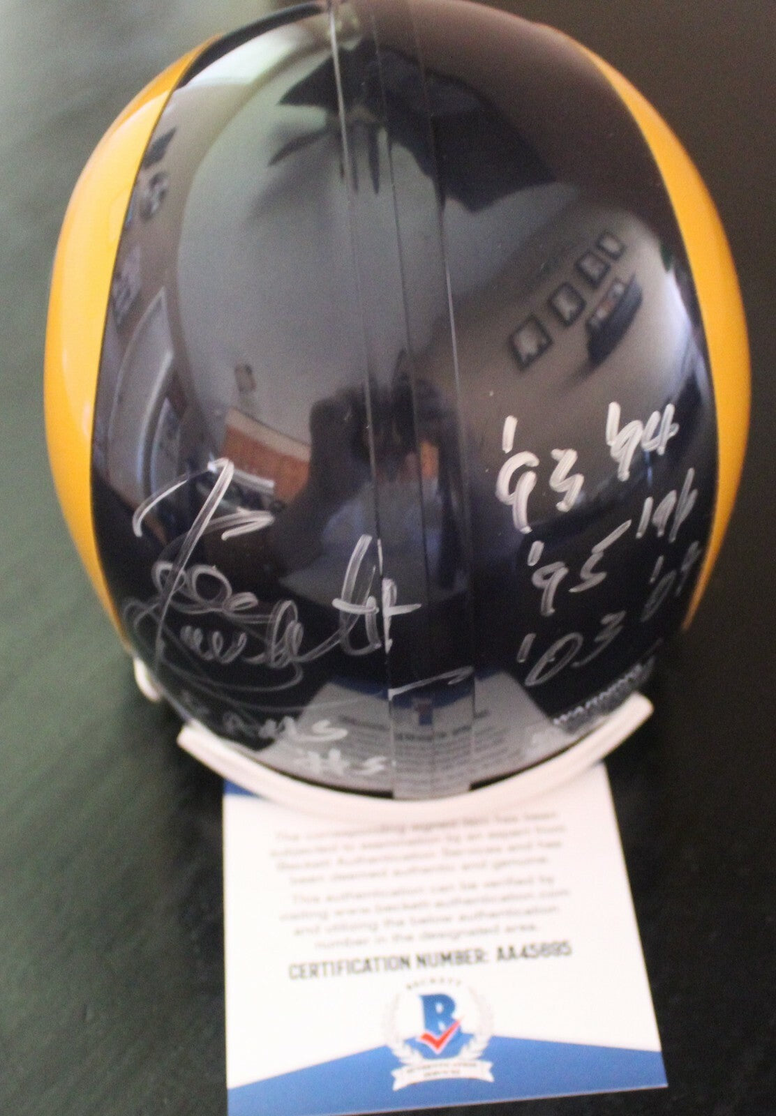 Sean Landetta Signed Los Angeles Rams Mini Helmet w/Beckett COA AA45695 BAS
