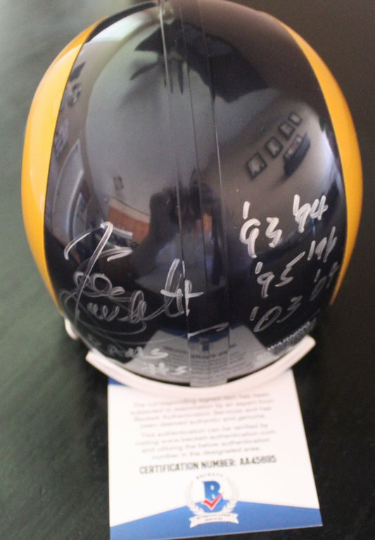Sean Landetta Signed Los Angeles Rams Mini Helmet w/Beckett COA AA45695 BAS