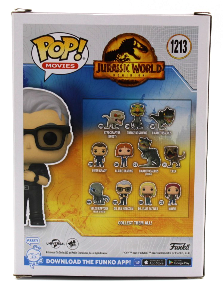Jeff Goldblum Signed Jurassic World Dr. Ian 1213 Funko Pop w/Beckett COA BT78238