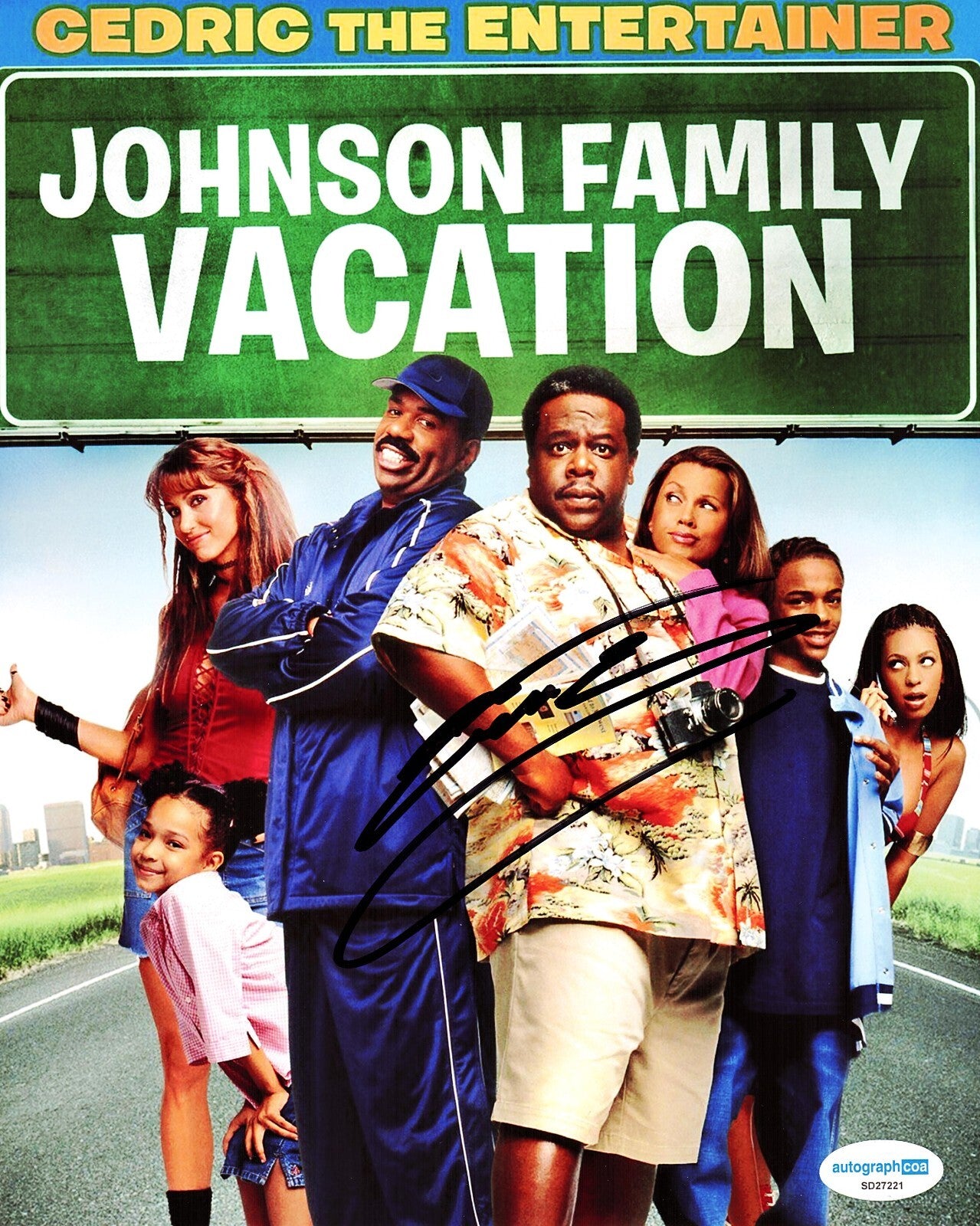 Cedric The Entertainer Signed Johnson Family Vacation 8x10 Photo w/ACOA SD27221