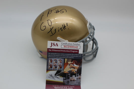 Jayson Ademilola Signed Notre Dame Irish Mini Football Helmet w/JSA COA