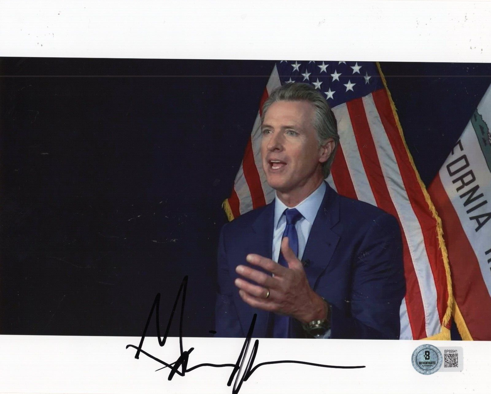 Gavin Newsom Democrat California USA Signed 8x10 Photo w/Beckett COA BP89941