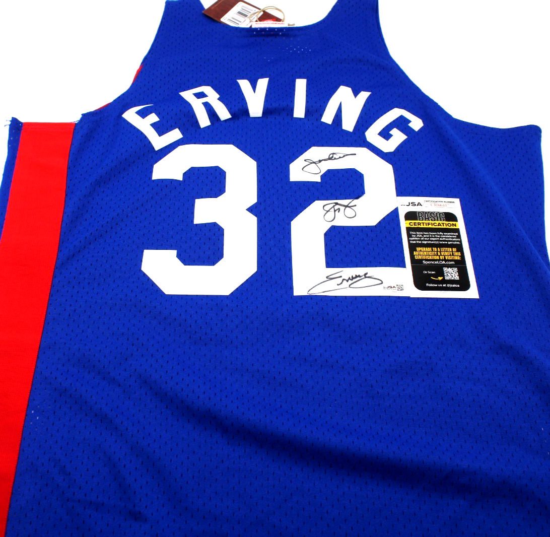 Julius Erving Signed New York Nets Mitchell & Ness Basketball Jersey JSA COA