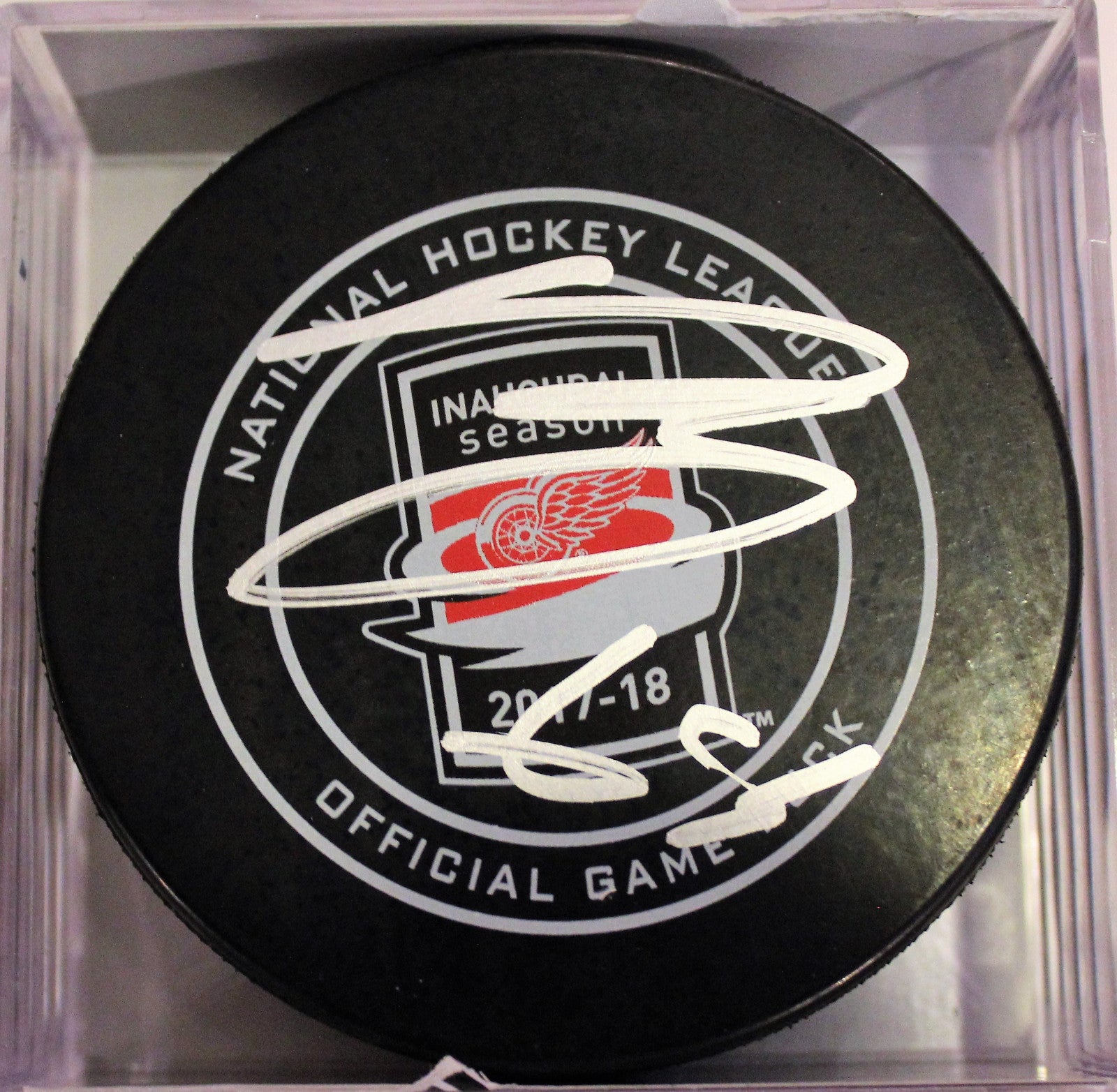 Danny Dekeyser Signed Detroit Red Wings Official Game Puck w/COA 2017-18