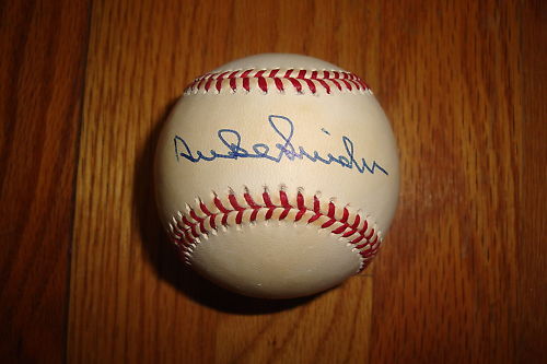 Duke Snider Signed Baseball w/coa Dodgers HOF MLB