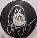 Artem Anisimov Signed 2016-17 Chicago Blackhawks Logo Puck w/COA #1