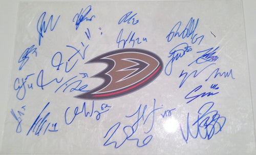 2014 Anaheim Ducks Team Signed Plexiglass w/COA Approximate Size 14x18 2015
