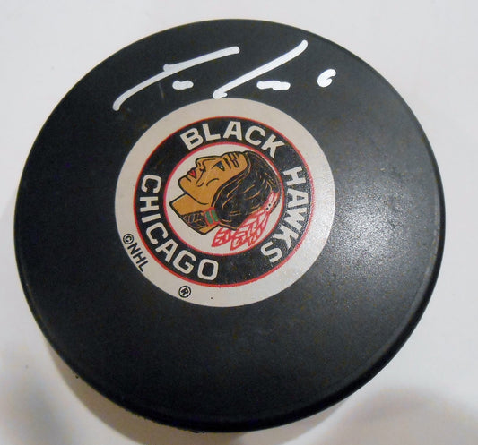 Trevor Daley Signed Chicago Blackhawks Hockey Puck w/COA