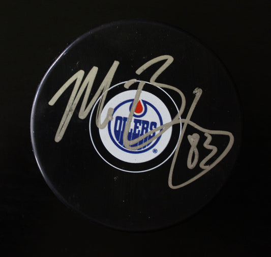 Matt Benning Signed Edmonton Oilers Autograph Puck w/COA 2017