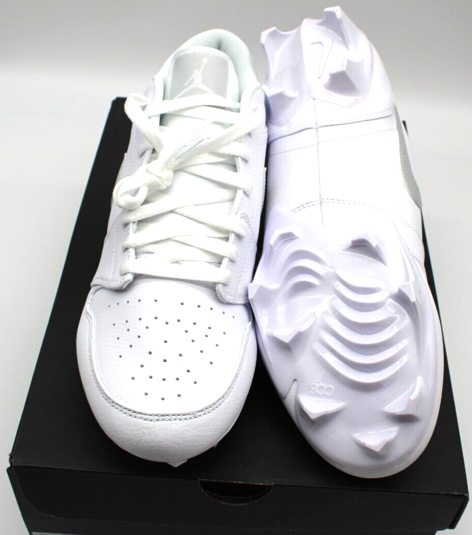 Jordan 1 Football Cleats Low TD Fog White Grey FJ6245-101 Brand NEW Sizes 14