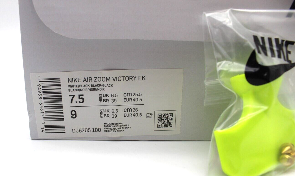NIKE AIR ZOOM Victory FK DJ6205-100 Men's Size 7.5 Track Spikes Shoes Runner
