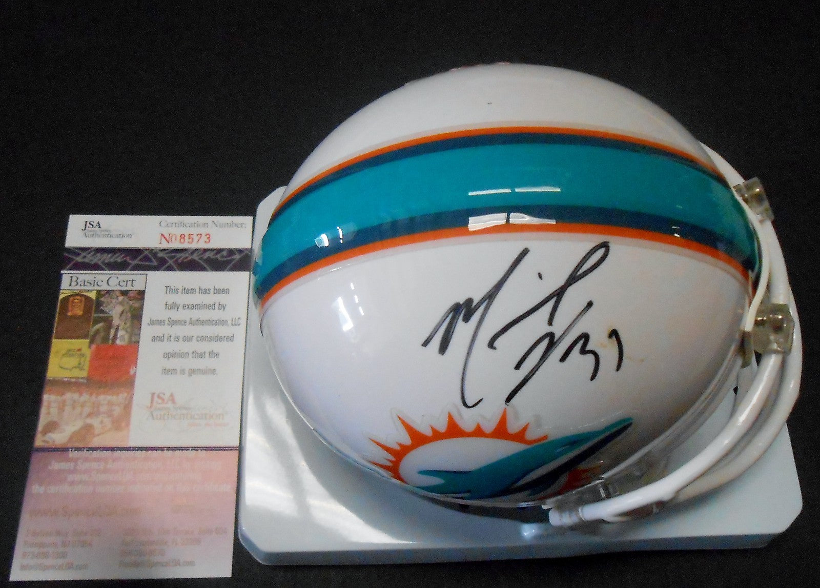 Michael Thomas Signed Miami Dolphins Mini Football Helmet w/JSA COA