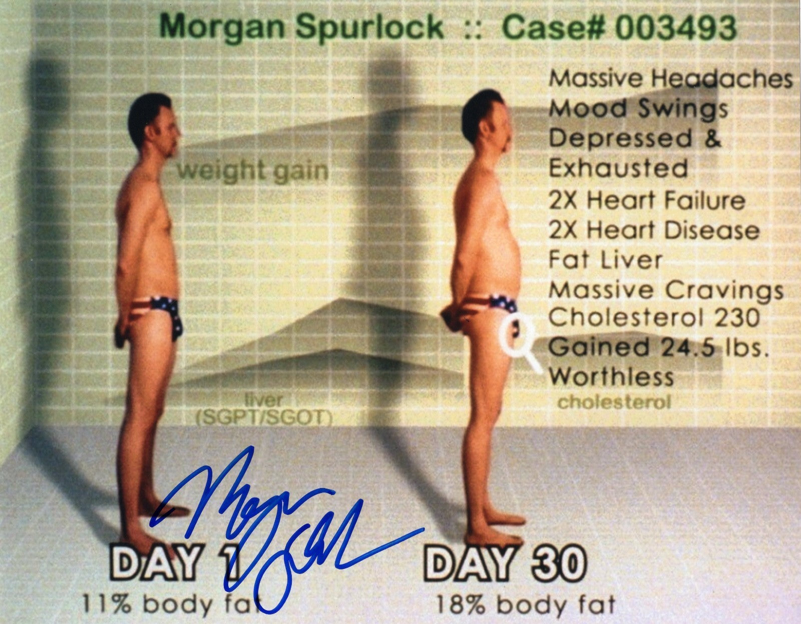 Morgan Spurlock Signed 8x10 Photo w/COA Film  Director Super Size Me 