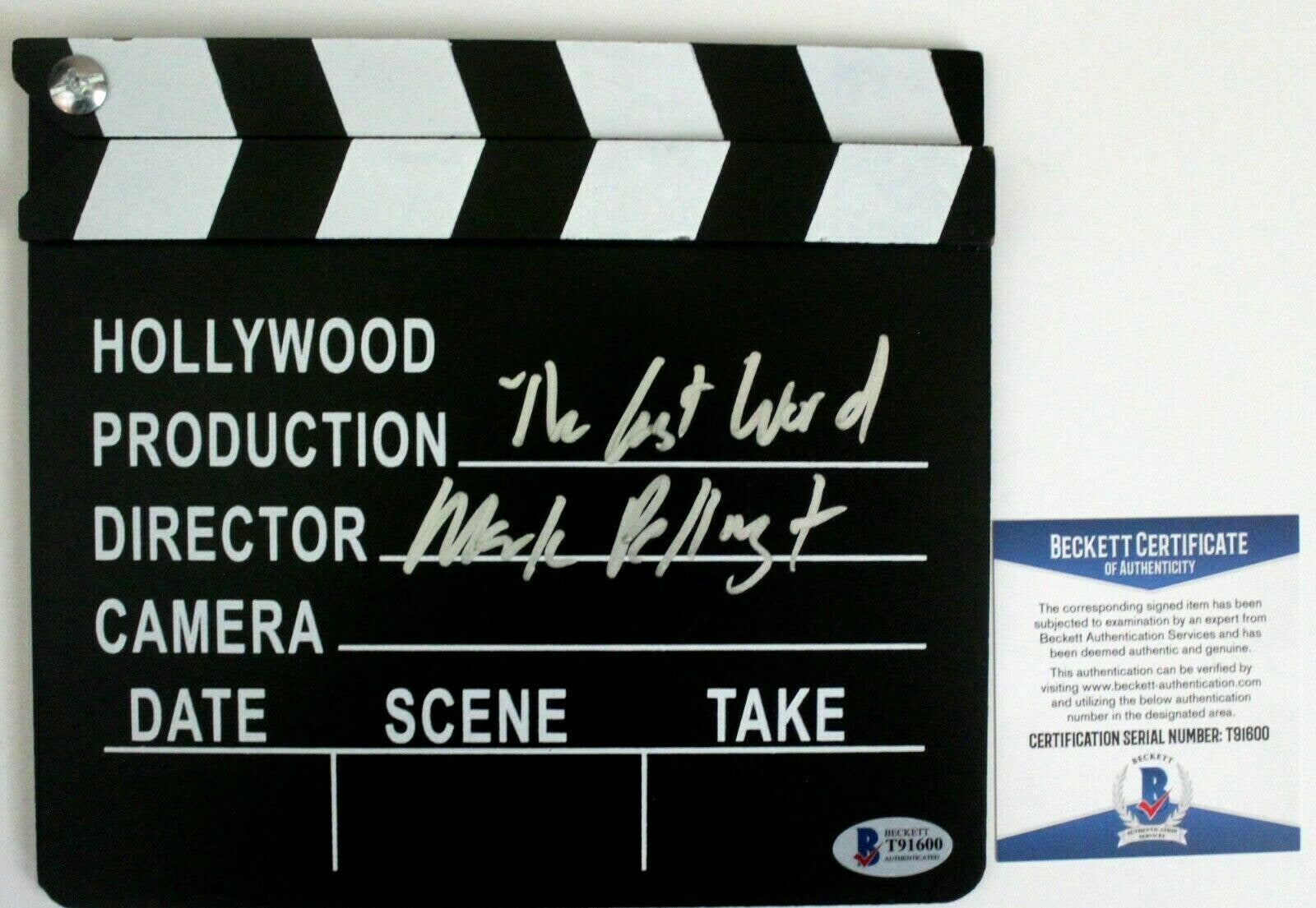 Mark Pellington Signed Movie Prop Clapboard w/Beckett COA T91600 The Last Word