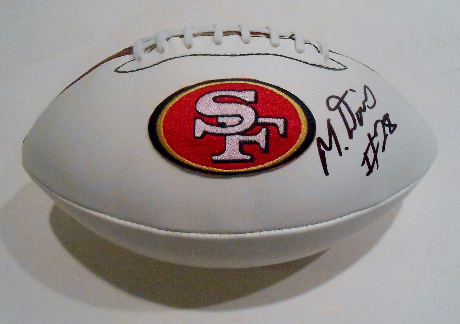 Mike Davis Signed San Francisco 49ers Logo Football w/COA 2015 NFL Draft