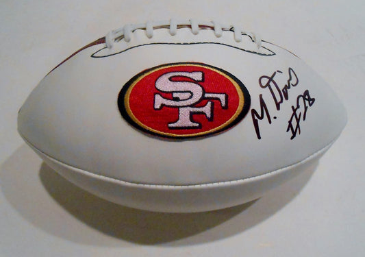 Mike Davis Signed San Francisco 49ers Logo Football w/COA 2015 NFL Draft