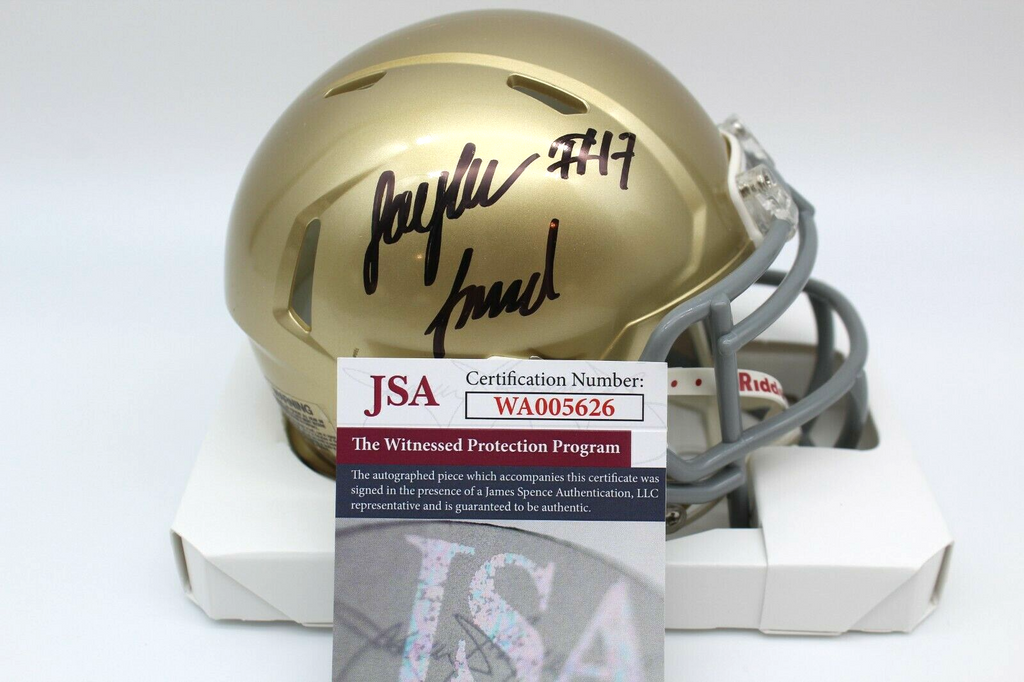 Jaylen Sneed Signed Notre Dame Fighting Irish Mini Football Helmet w/JSA COA