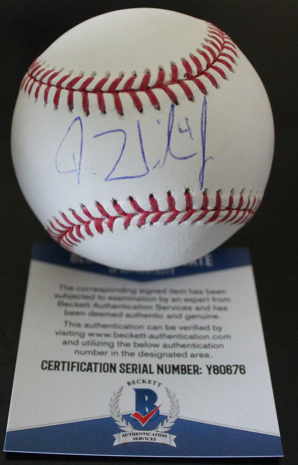D.J. Wilson Chicago Cubs Signed Major League Baseball W/Beckett COA Y80676