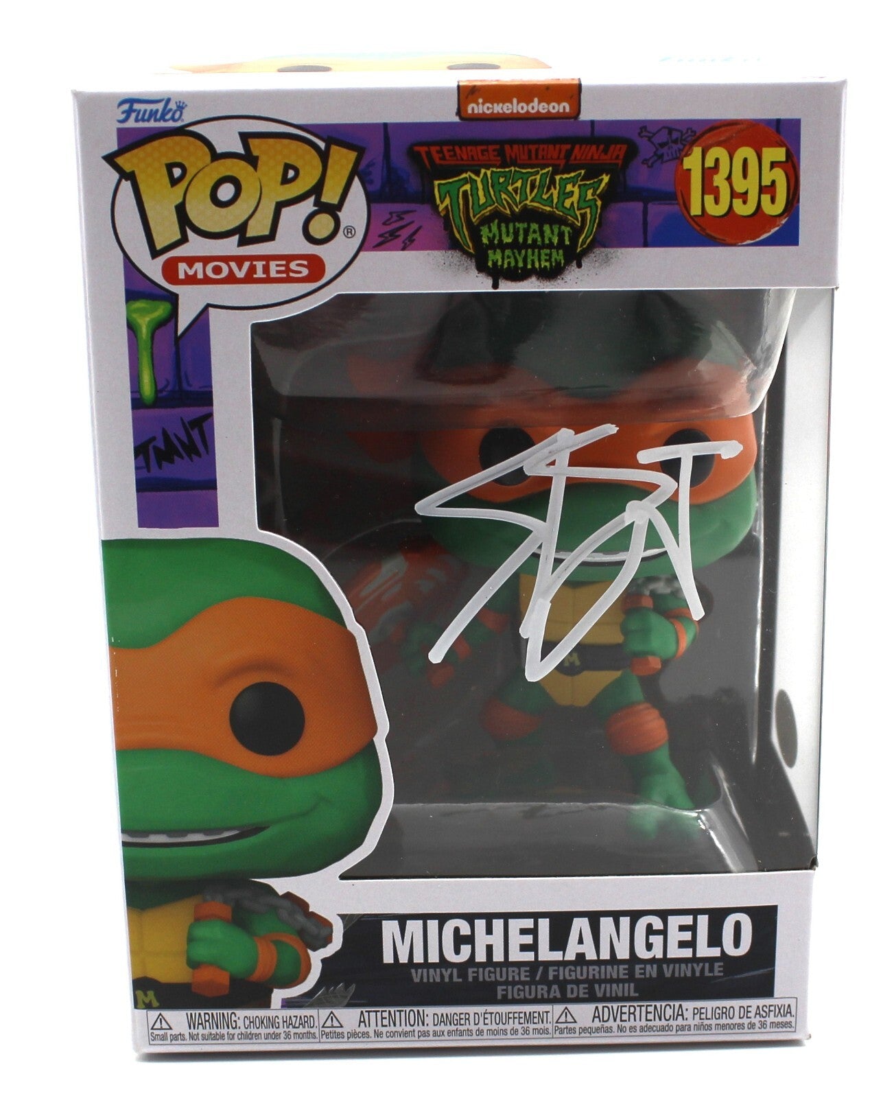 Shamon Brown Jr. Michelangelo Turtle TMNT 1395 Signed Funko Pop JSA AX28781 SWAP