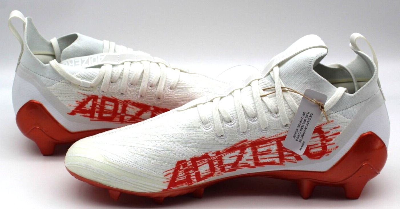 Adidas Adizero 12.0 Football Cleats White Orange HP8742 Men’s Size 12 New No Box
