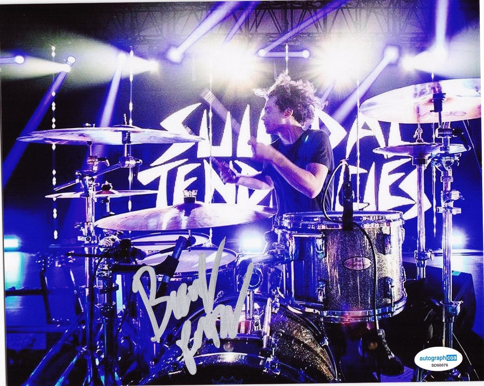 Brandon Pertzborn Offspring Rock N Roll Drummer Signed 8x10 Photo w/ACOA SD60076
