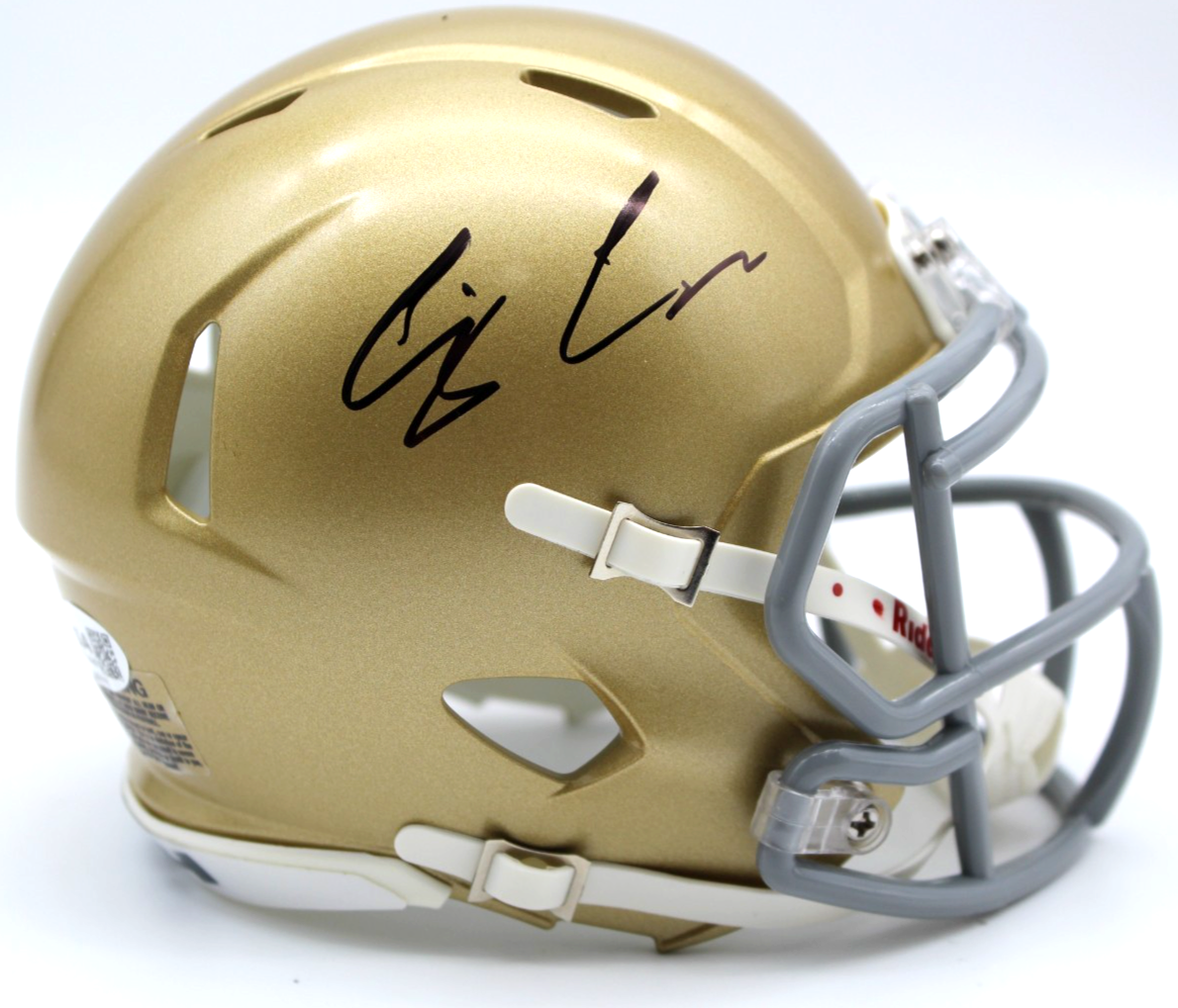 CJ Carr Signed Notre Dame Fighting Irish Mini Football Helmet w/JSA COA CR86446
