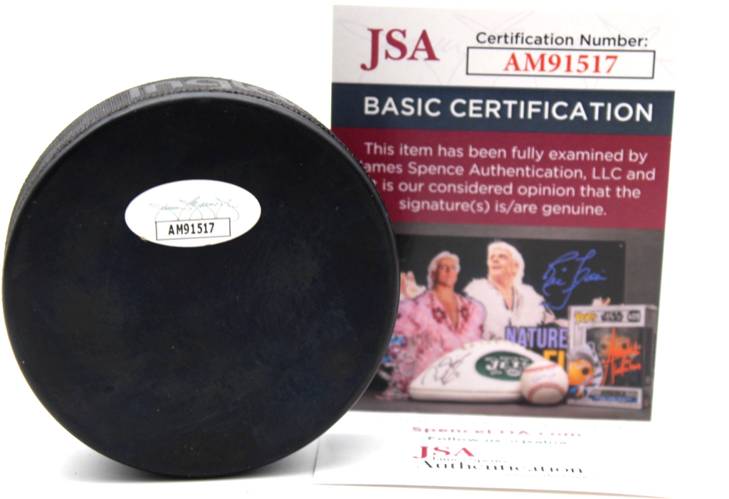Jesper Wallstedt Signed Minnesota Wild Hockey Logo Puck w/JSA COA AM91517