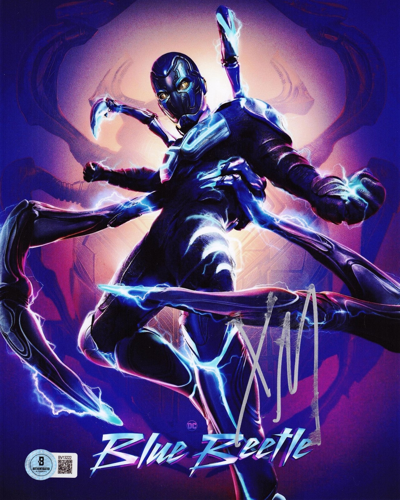 Xolo Mariduena Signed Blue Beetle 8x10 Photo w/Beckett BAS COA BV13222
