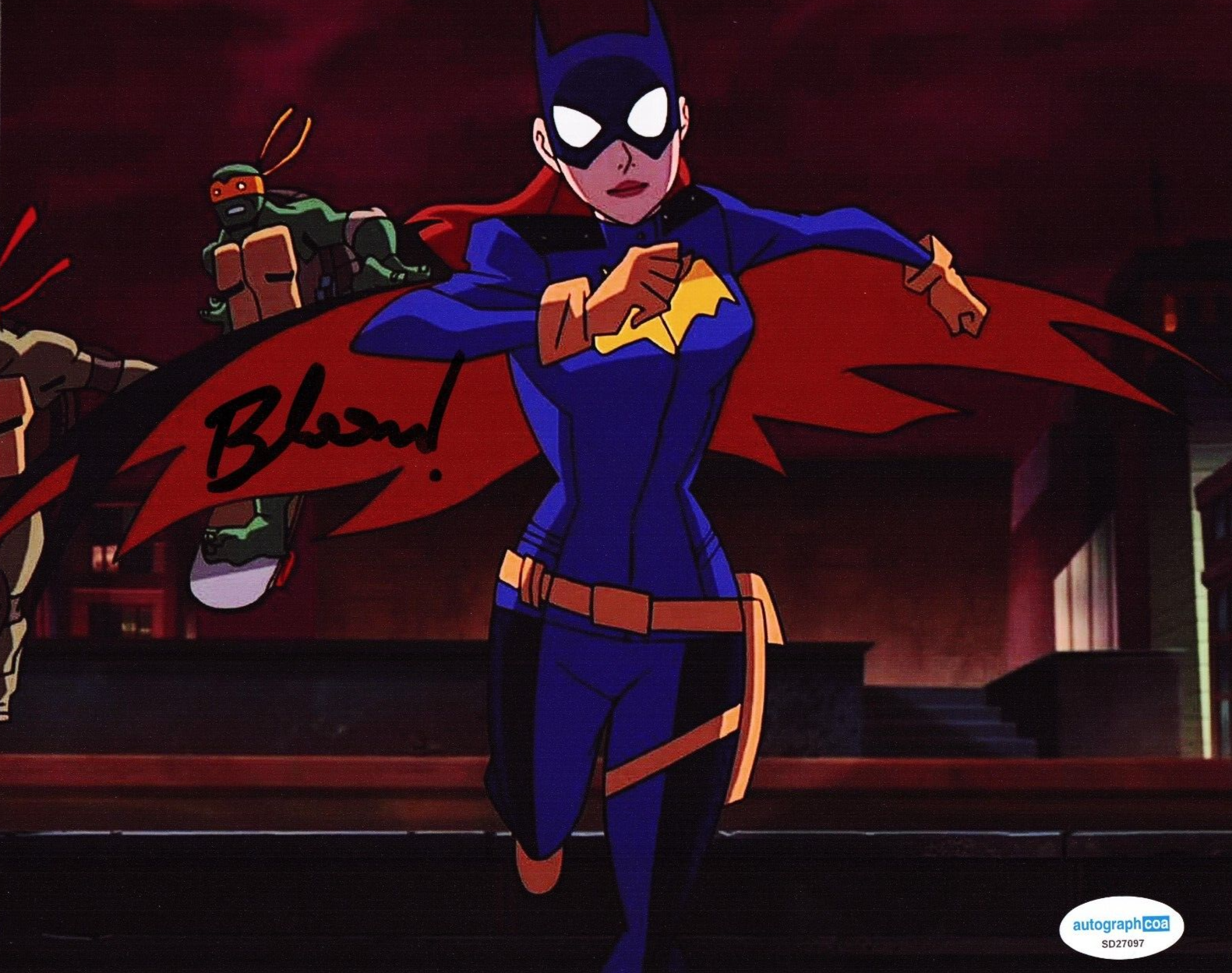 Rachel Bloom Signed 8x10 Photo Batgirl Batman vs Ninja Turtles w/ACOA SD27097