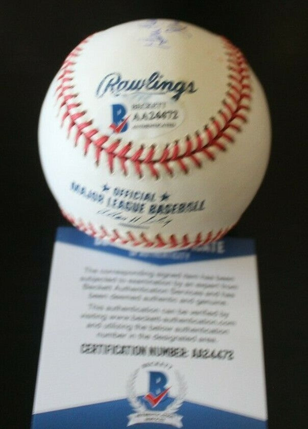 Jim Londborg Signed Official Major League Baseball w/Beckett COA AA24472 Red Sox