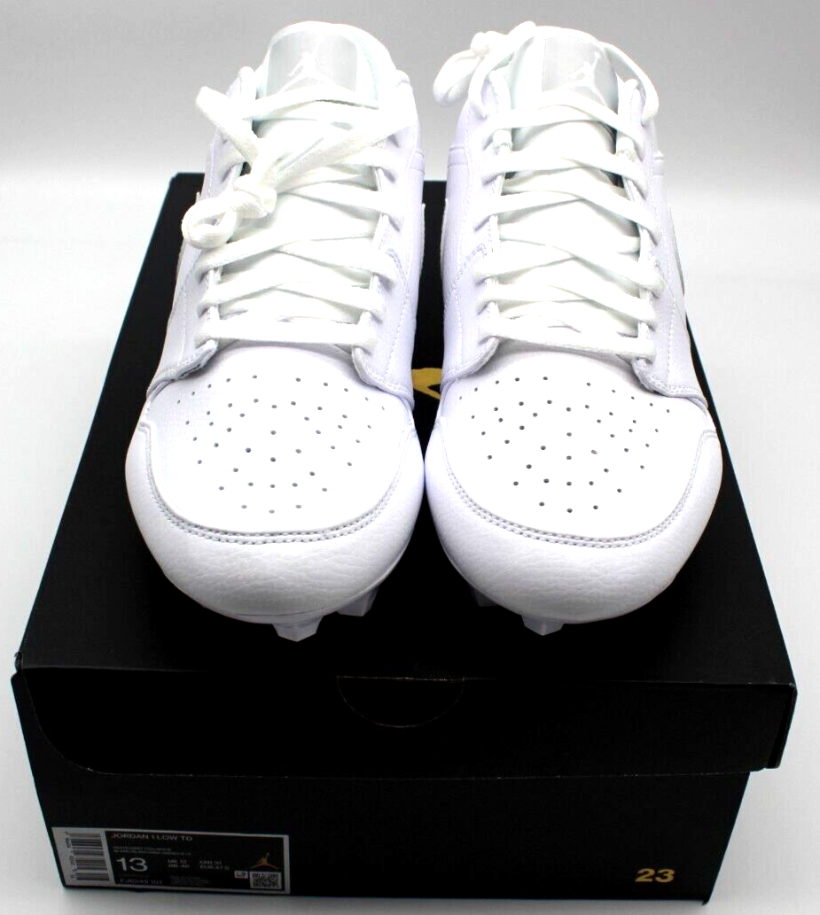Jordan 1 Football Cleats Low TD Fog White Grey FJ6245-101 Brand NEW Sizes 14