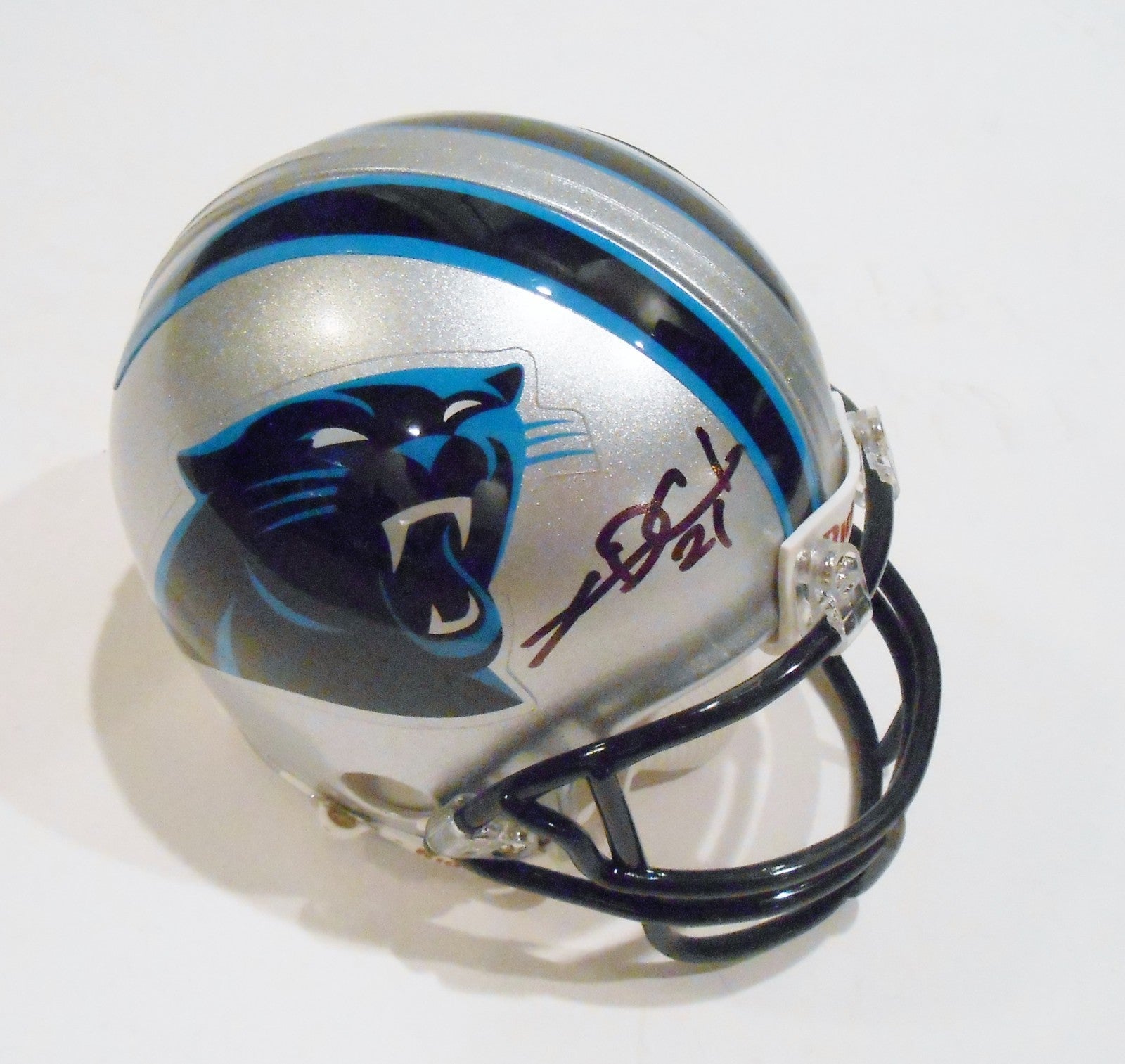 Thomas DeCoud Signed Mini Helmet w/COA Carolina Panthers Football