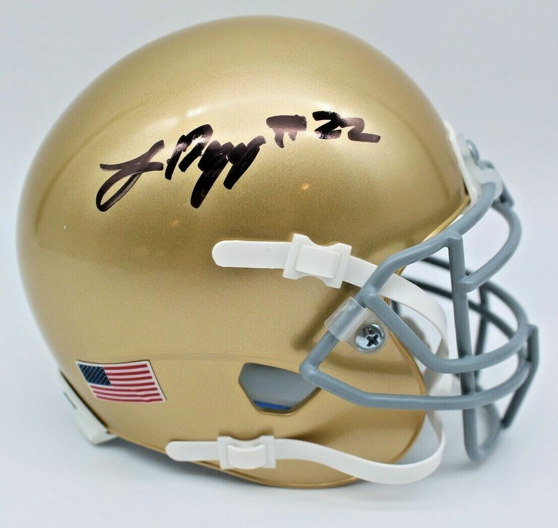 Logan Diggs Signed Notre Dame Fighting Irish Mini Helmet w/JSA COA Witness 