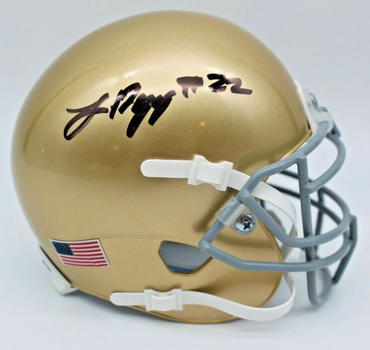 Logan Diggs Signed Notre Dame Fighting Irish Mini Helmet w/JSA COA Witness 