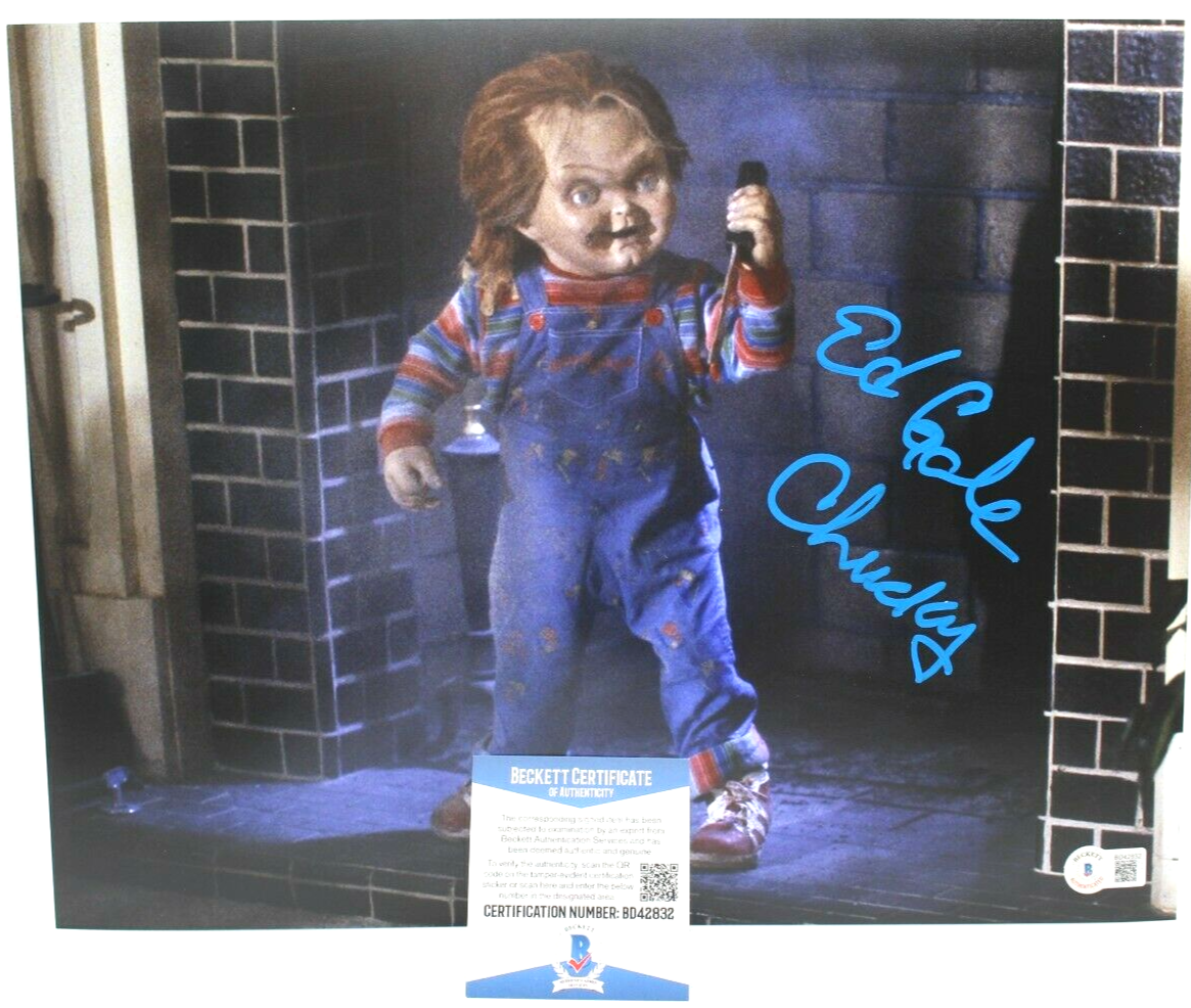 Ed Gale Signed Child's Play Chucky 11x14 Photo w/Beckett COA BD42832