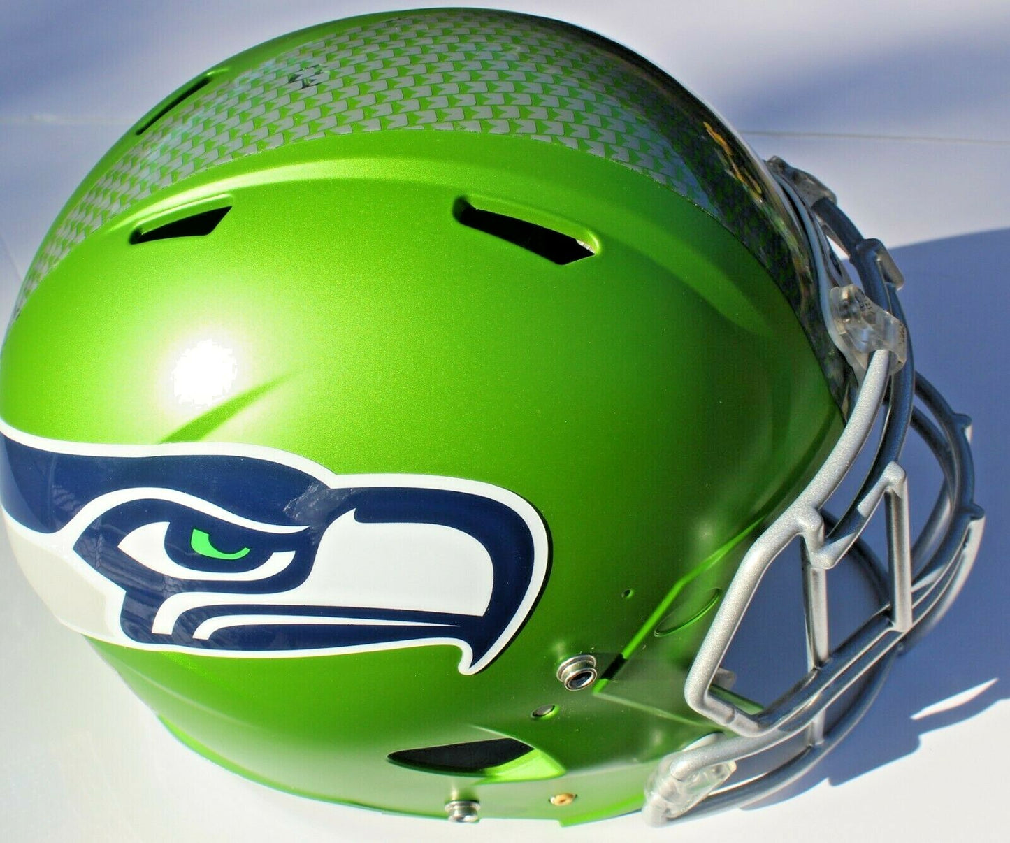 Seattle Seahawks Custom Speed Blaze Football Helmet QB Decals Used Wilson