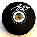 Anton Forsberg Signed 2018-19 Chicago Blackhawks Logo Puck w/COA 2018