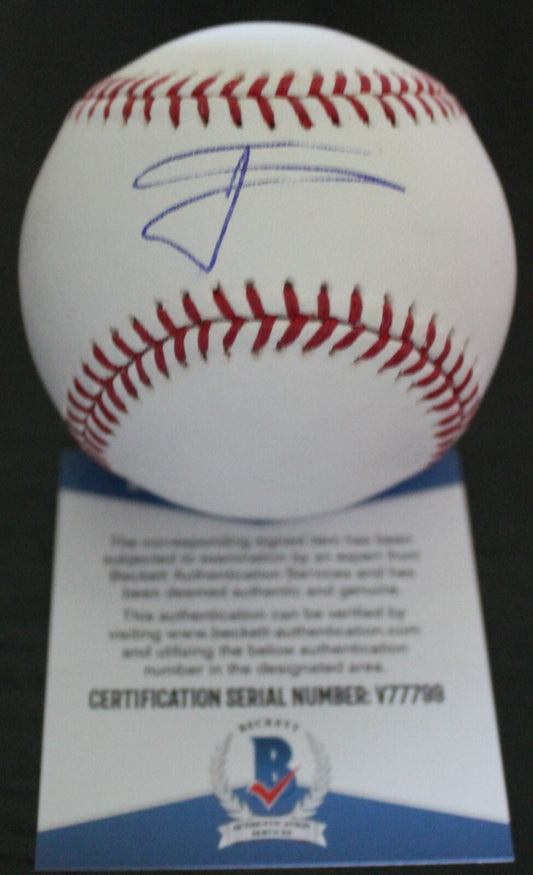 Willie Calhoun Signed Rangers Major League Baseball W/Beckett COA V77799
