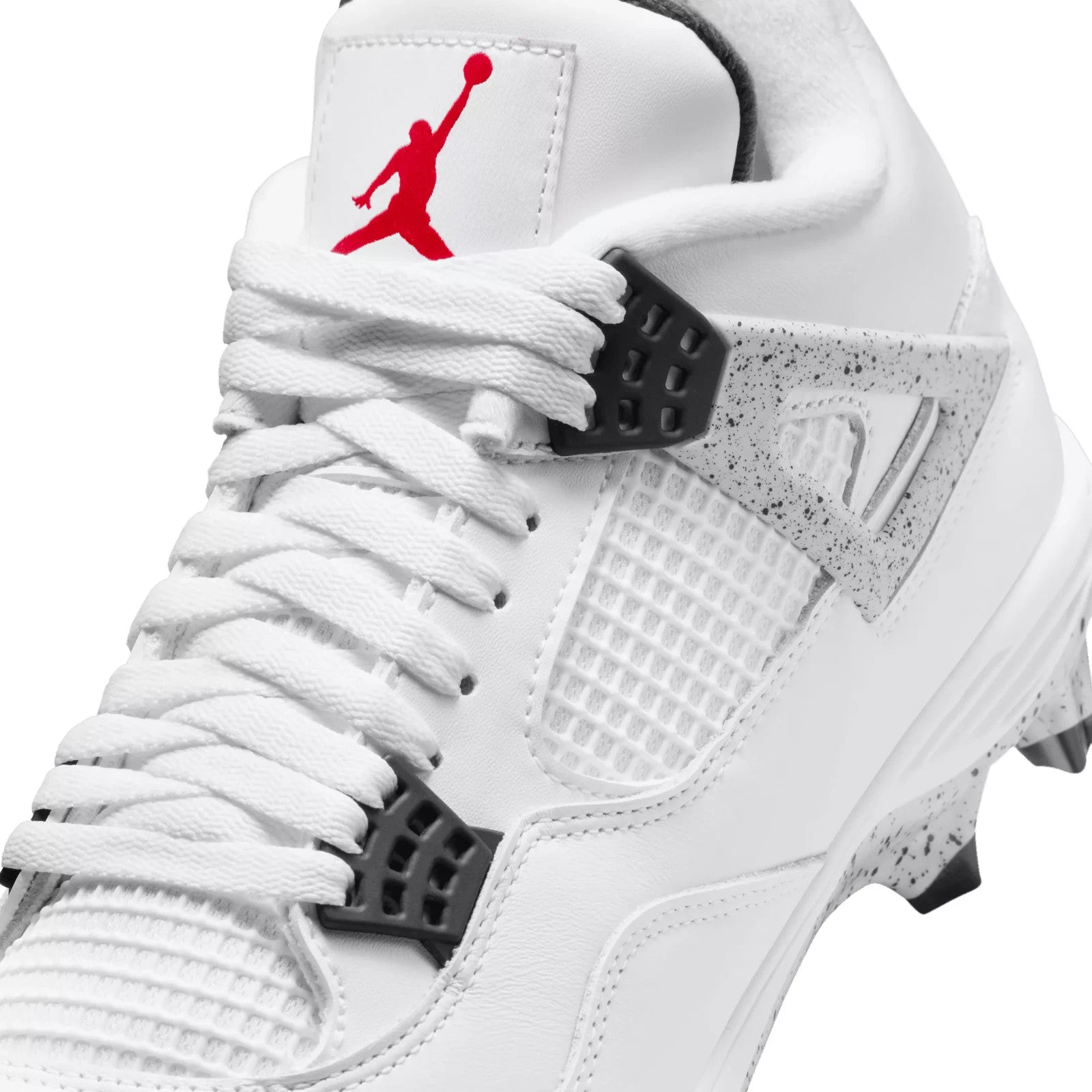 Jordan 4 Retro TD Football Cleats Men Size 16 White Cement Black Grey HQ0207-106