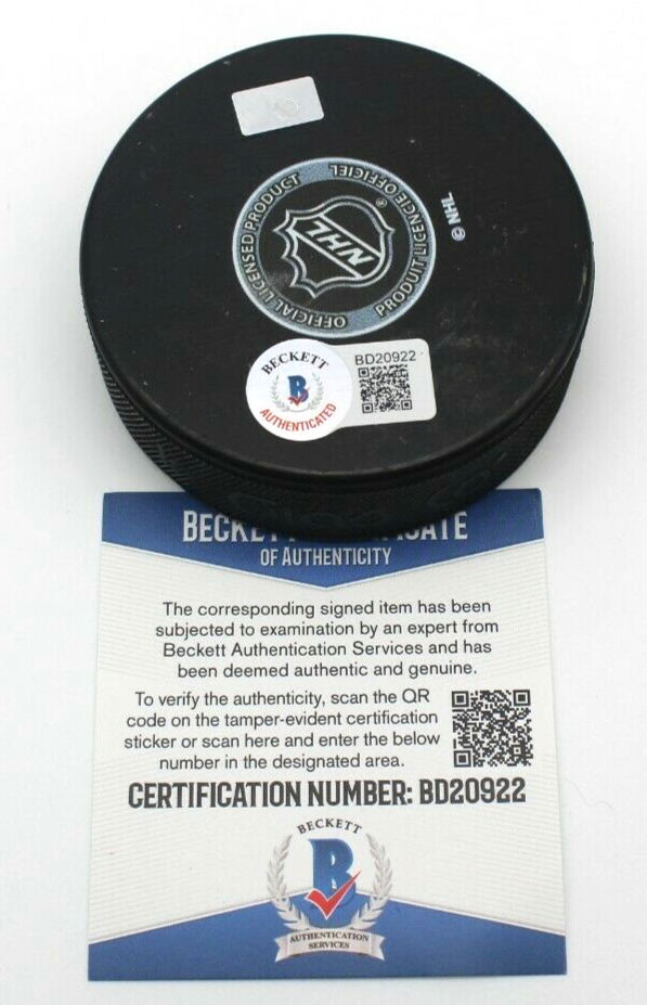 Dylan Strome Signed Chicago Blackhawks Hockey Puck w/Beckett COA BD20922