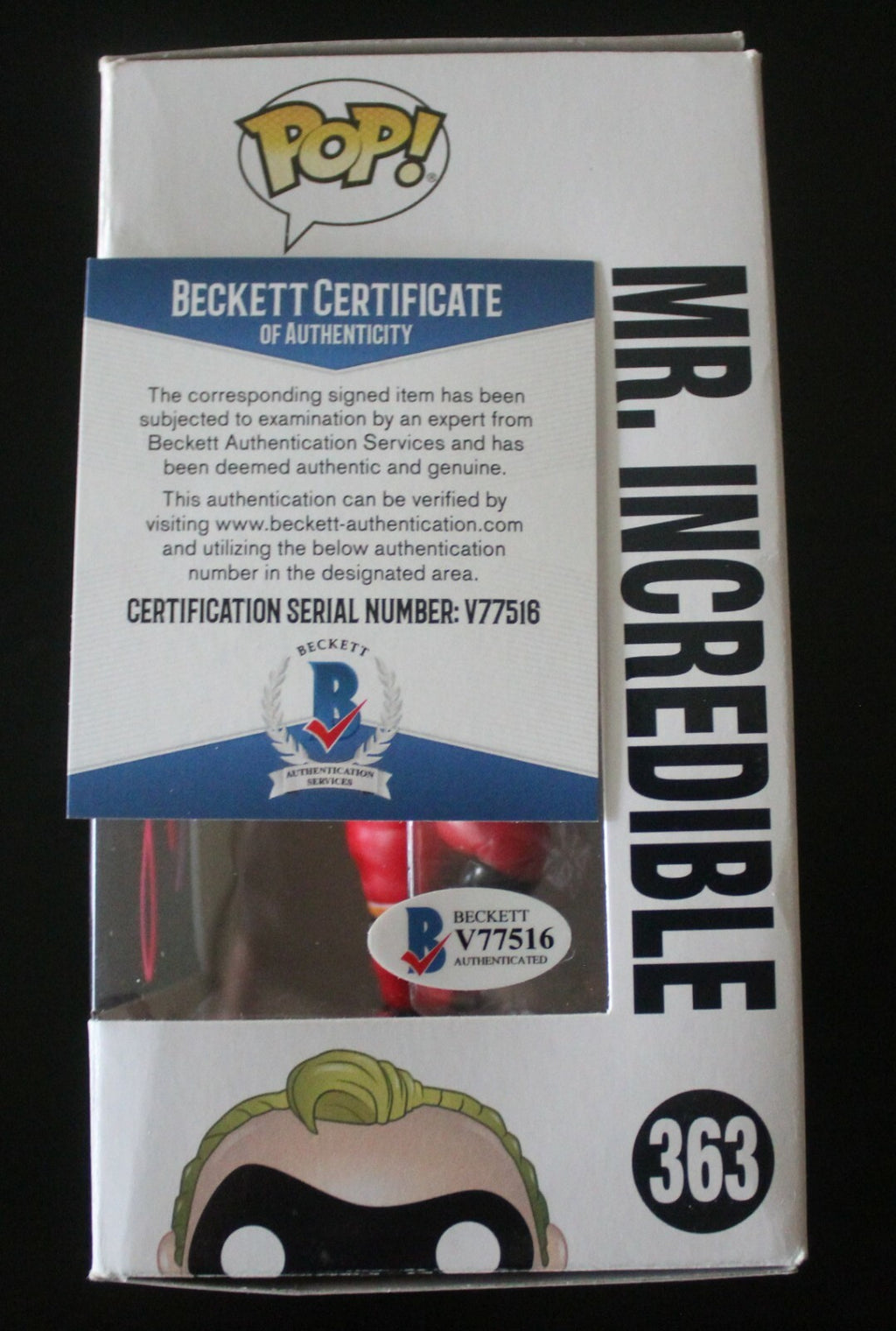 Craig T. Nelson Signed Mr. Incredible #363 Funko Pop w/Beckett COA V77516